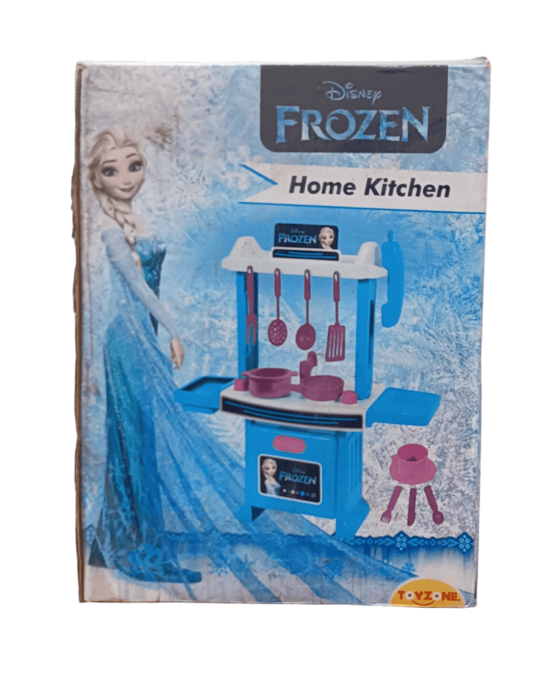 Frozen themed kitchen play set toy with blue and pink kitchen utensils and stove from T-Rex the toyland Sitamarhi