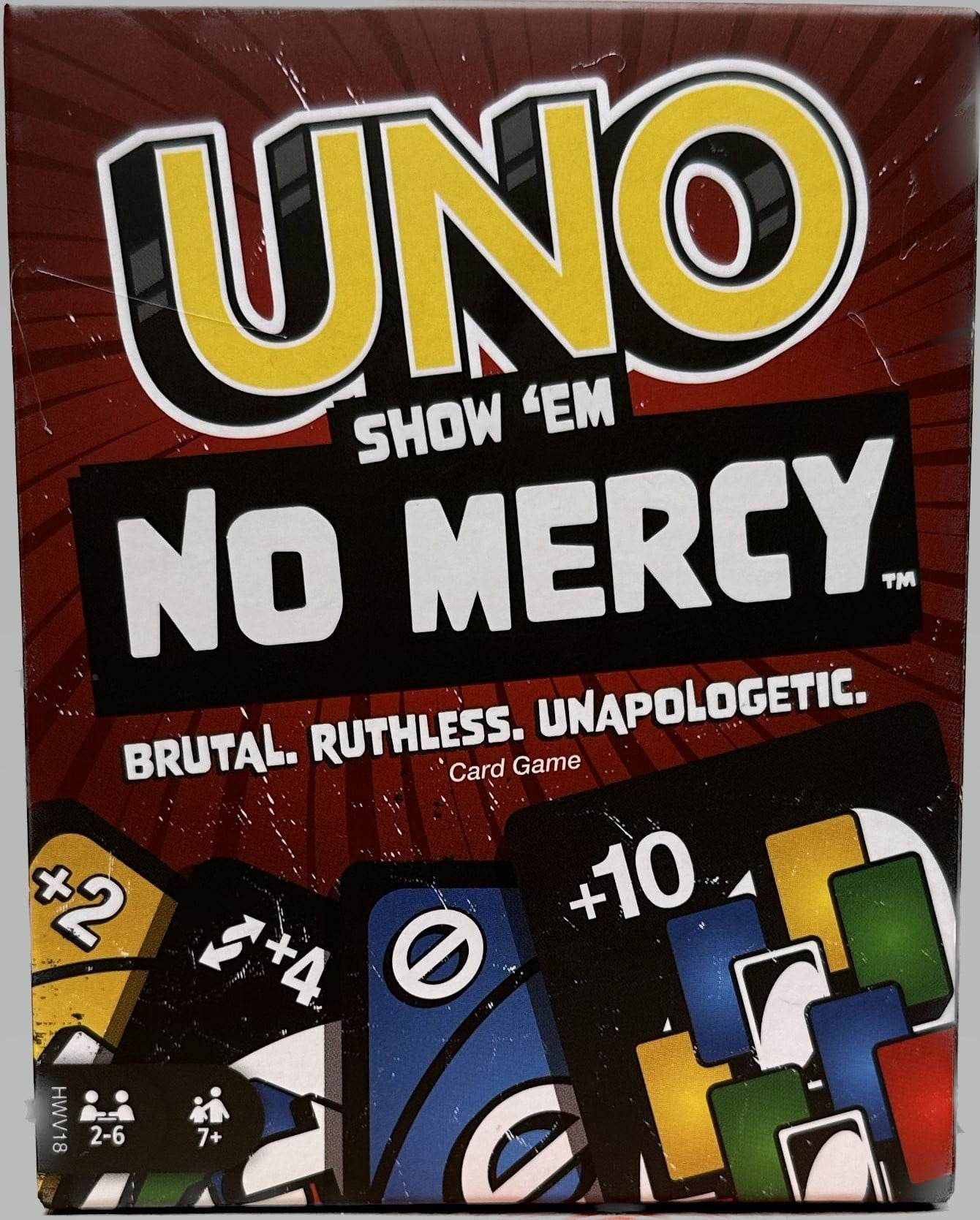 UNO No Mercy card game box with bold text buy UNO No Mercy online India from T-Rex the toyland Sitamarhi