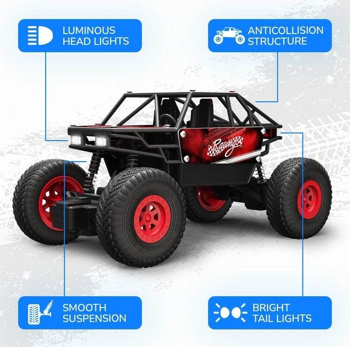 Mirana usb rechargeable remote control vehicle with luminous head lights bright tail lights smooth suspension and anticollision structure