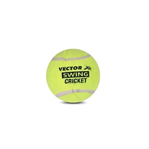 Yellow Vector X cricket tennis balls with swing cricket design for practice and play