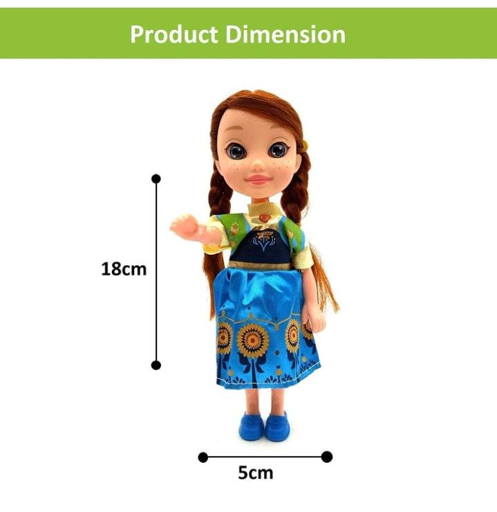 T-REX snow princess doll with musical wand measuring 18 cm tall and 5 cm wide in colorful dress