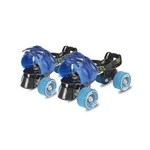 Blue adjustable roller skates for kids with lace-up front and sturdy wheels by T-Rex the toyland Sitamarhi
