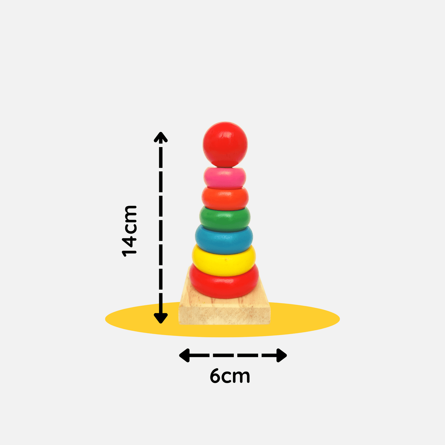 Wooden Colored Ring Stacker Rings - T-Rex the toyland Sitamarhi