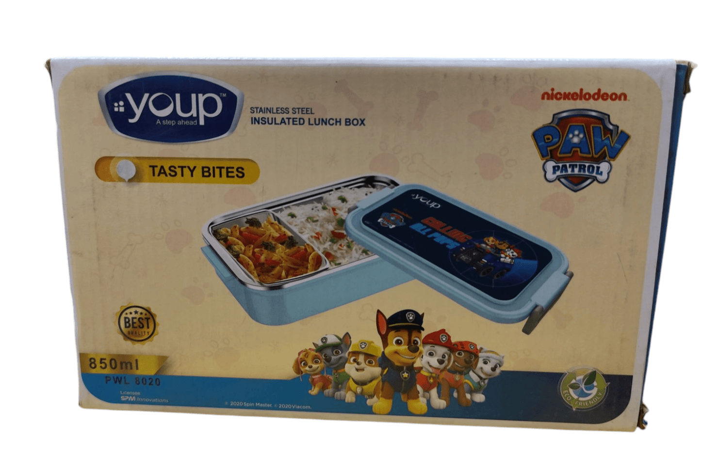 Nickelodeon Paw Patrol stainless steel insulated lunch box with 850ml capacity and cartoon character design