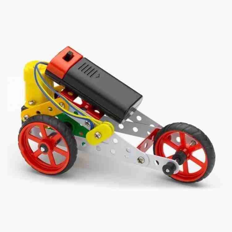 Mechanix Robotix-1 toy for kids featuring a small mechanical vehicle with red wheels and a battery pack