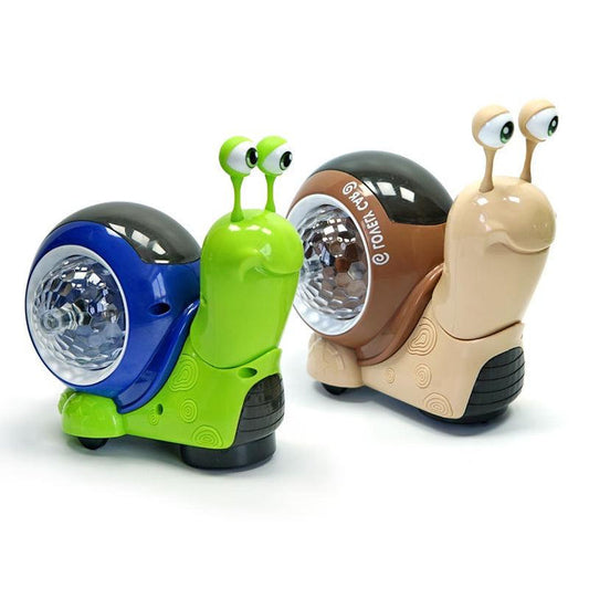 Electric Lovely Walking Snail toy Music And Light Sensor Obstacles Avoidance Snail Lightup toys