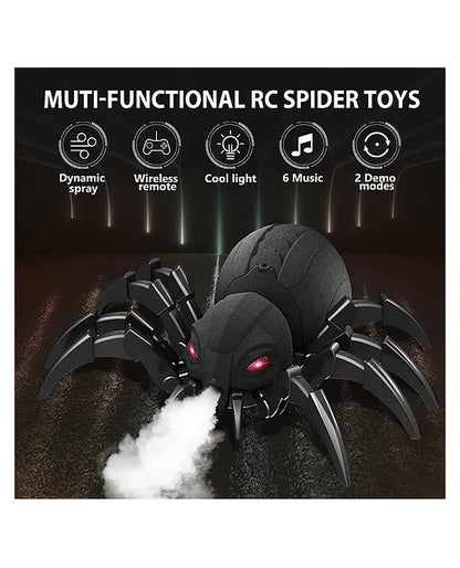 NVF Remote Control Spider Toy for Kids | Light & Sound Effects | 6 Music Modes | Mechanical Spray Function