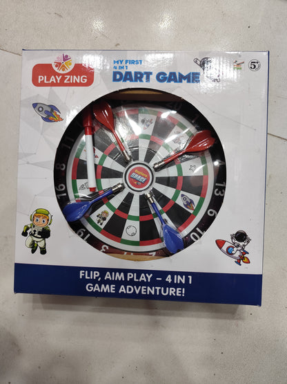 3-in-1 Dart Board Game for Kids & Adults | Magnetic Dart Game with Safe Darts | Reversible Ludo & Snake Ladder Board | Indoor & Outdoor