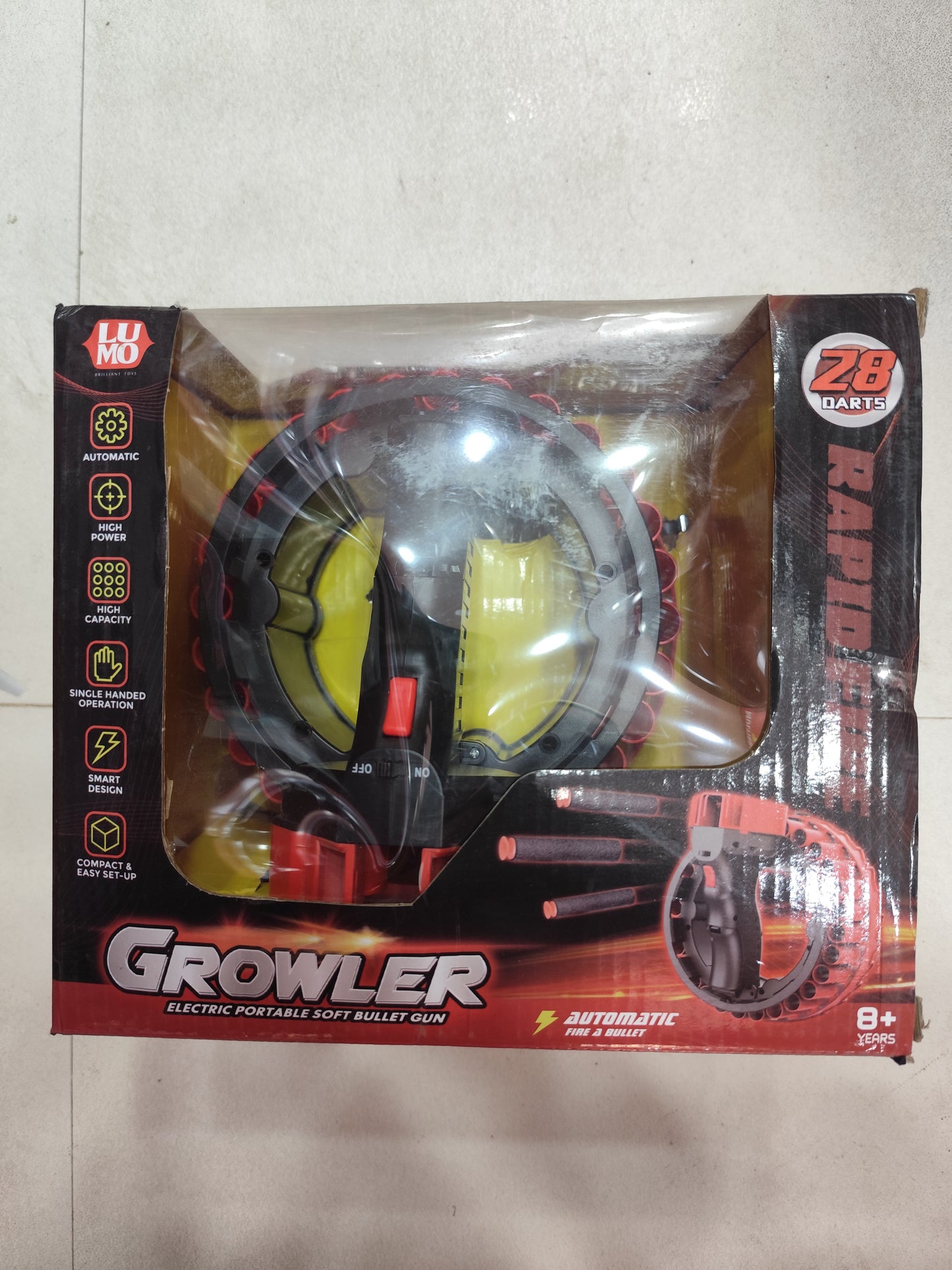 Kids Electric Rapid Fire Rotating Bracelet Toy Gun with Soft Bullets - Ta.Rotating Gun