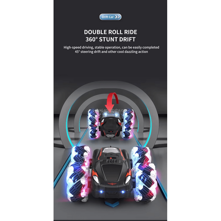 Remote Control Battery Operated Double-Side Stunt Car Roll Drift