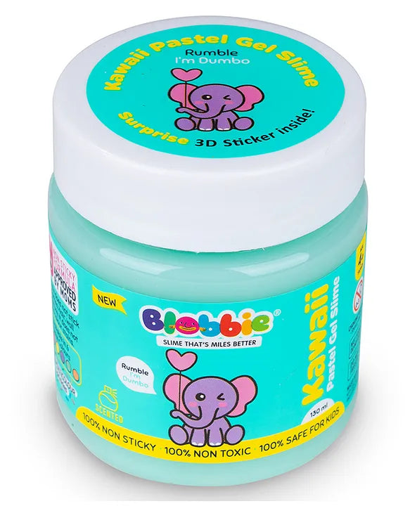 Kawaii Pastel Gel Slime Set of 3 for Boys |Free 3D Kawaii Character Stickers | Aqua Blue Yellow | Scented | 130 ml x 3 = 390 ml |100% Non-Sticky | 100% Safe & Non-Toxic | for Age 4+ Years