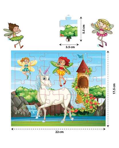 Play & Learn Funskool Fairy 4 in 1 Puzzle Game for Kids, 120 Pieces, Encourages Learning & Development, Fun Activity for Preschoolers, Multicolor, Set for Kid, Age 4+ Years