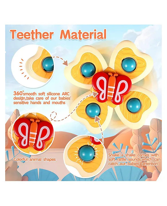 Teether material packaging with colorful animal shapes 
