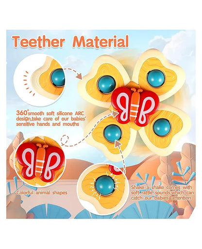 Teether material packaging with colorful animal shapes 