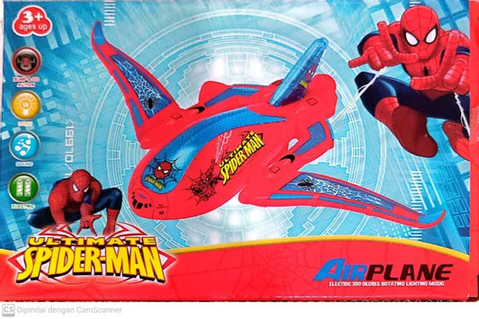 Mainan Anak Pesawat Spiderman 668 Ada Lampu Bump And Go