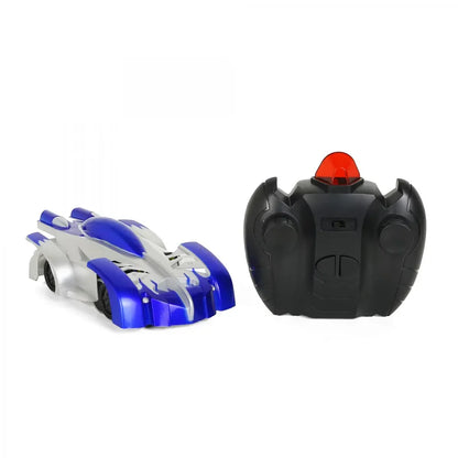 Wall Climbing Car Rechargeable Remote Control Car with LED Lights & 360° Rotation, Dual Mode, 2.4 GHz, 8Yrs+, Blue