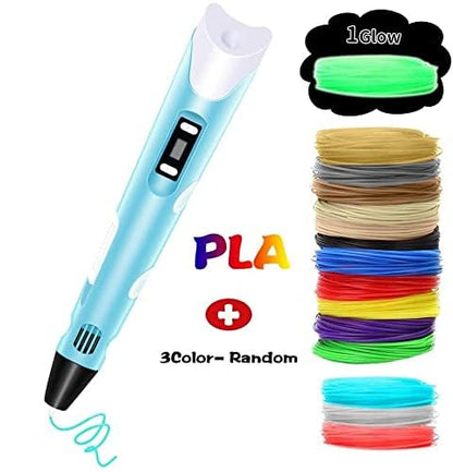3D Pen with Adapter| 3D Pen for Kids| 3D Pen with 3 * 1.75MM PLA Filaments 10m Each