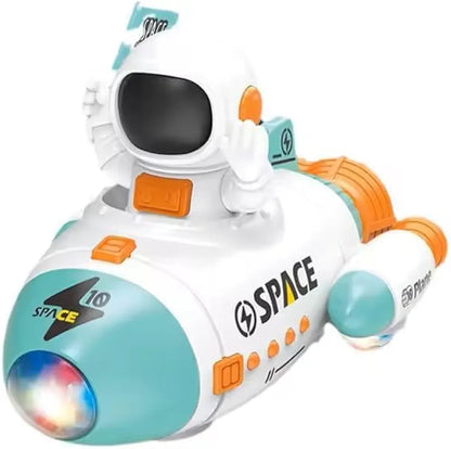 Space Rocket Car Robot with Colorful Lights, Music, All Direction Movement, Space Rocket Car Astronaut Model with Lights Music and Sound for Kids - Multicolor