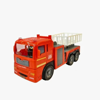 Kids Fire Truck Toy with Extendable Lift Basket | Friction Powered Rescue Truck for Boys & Girls | Durable Plastic Fire Engine with Moving Ladder Platform