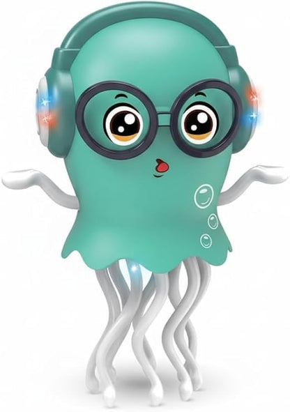 MANVI Octopus Toy for Kids, Wind-up Key Operated Dancing Jellyfish, Interactive Sensory Development for Infants & Kids, Crazy Crawling Toy (ELECTRICK...