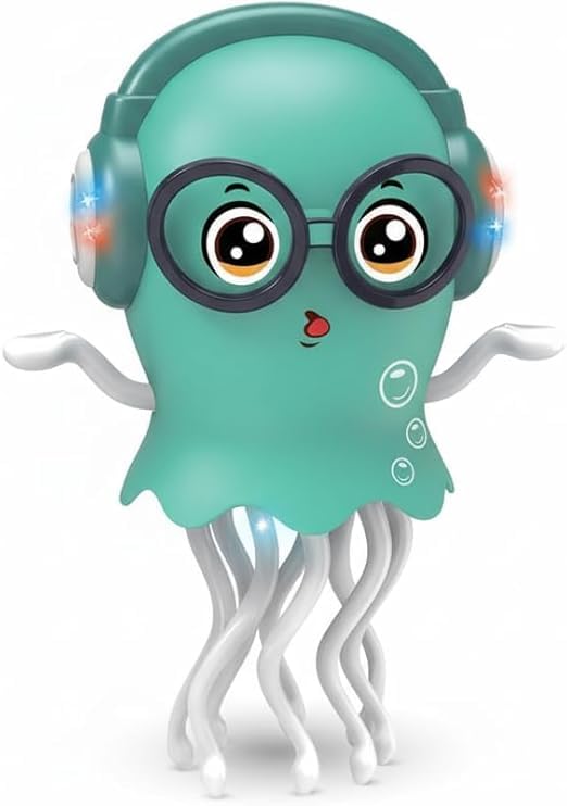 MANVI Octopus Toy for Kids, Wind-up Key Operated Dancing Jellyfish, Interactive Sensory Development for Infants & Kids, Crazy Crawling Toy (ELECTRICK...