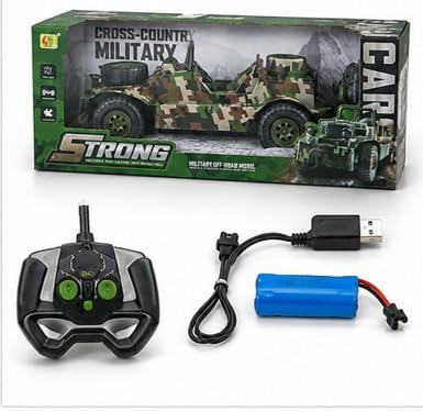Kids Military Camouflage Jeep Toy with Big Off Road Tyres, Spare Wheel, Open Top Adventure Vehicle and Realistic Army Style Design