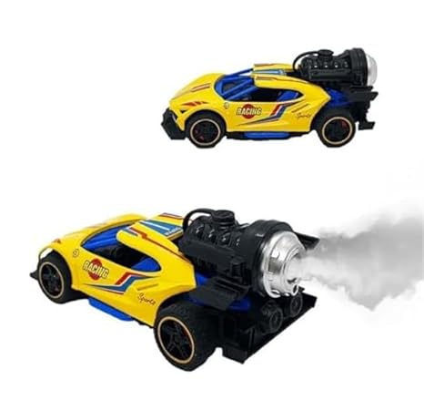 Toffio LED Spray Mist Racing Car Toy for Kids | Turbo Sound, Flashing Lights & Real Mist Exhaust | High-Speed Battery-Operated Drift Car for Boys & Girls (Age 3