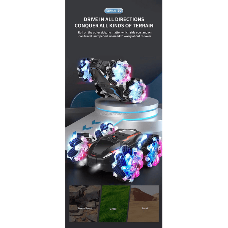 Remote Control Battery Operated Double-Side Stunt Car Roll Drift