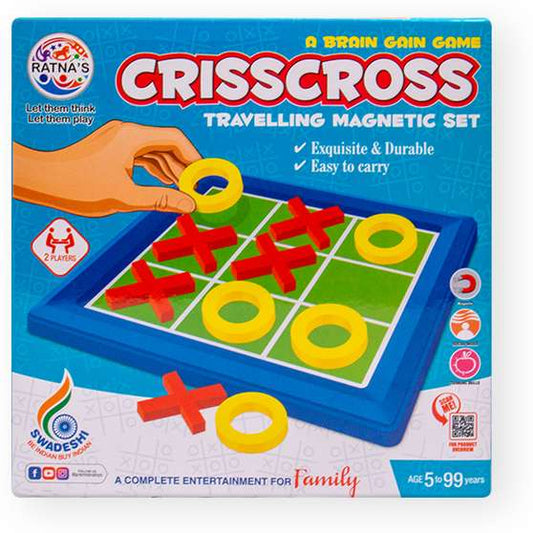 RATNA'S Crisscross Travelling Magnetic Set Party & Fun Games Board Game (1917) Party & Fun Board Game
