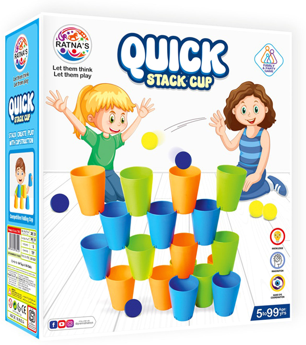 Fast Stacking Cups Game for Kids with Color Pattern Cards & Bell Montessori Speed Cup Challenge