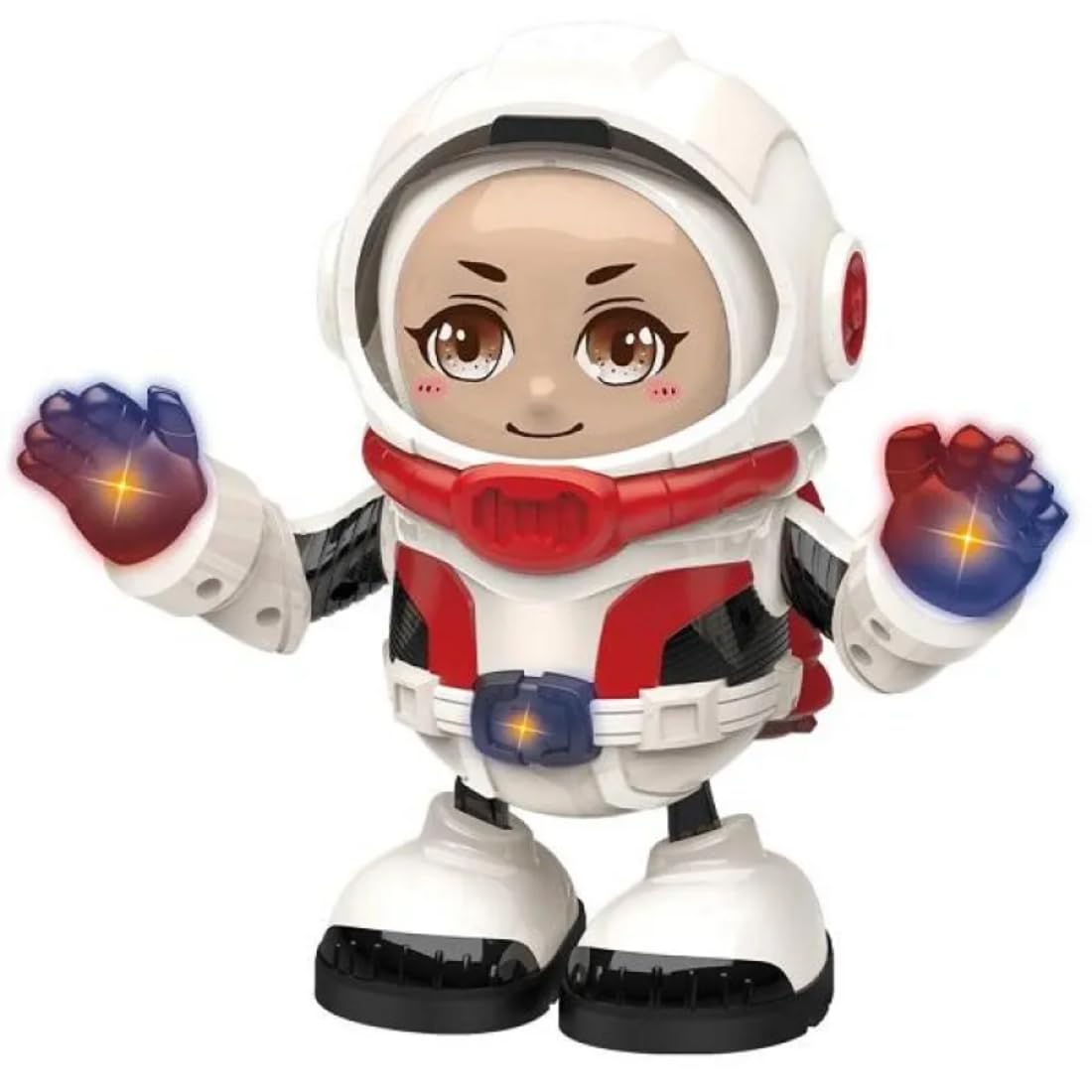 Dancing Astronaut Robot Toy for Kids with Music & Flashing LED Lights, Interactive Space Explorer Figure, Moving Dancing Robot Toy, Light Up Hands,...
