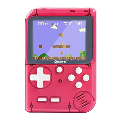 Sameo Handheld Video Game Console, Dreamboy Retro Mini Game with 500 Classic Retro Game TV Compatible for Kids, Rechargeable 8 Bit Classic (Ice Red)