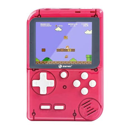 Sameo Handheld Video Game Console, Dreamboy Retro Mini Game with 500 Classic Retro Game TV Compatible for Kids, Rechargeable 8 Bit Classic (Ice Red)
