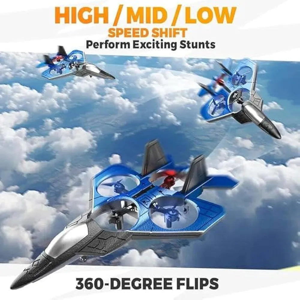 Airplane Fighter Jet Toy Plane, Remote Control, Light Effects, 360° Flip Stunts, Kids Toy