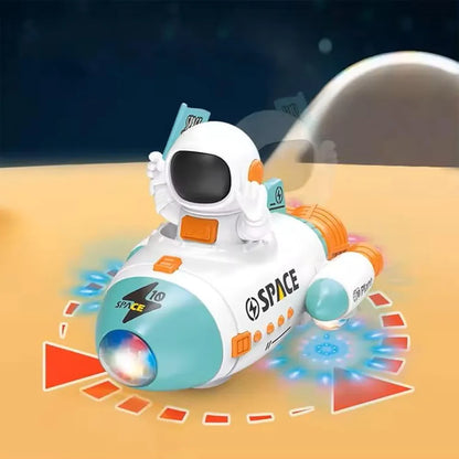 Space Rocket Car Robot with Colorful Lights, Music, All Direction Movement, Space Rocket Car Astronaut Model with Lights Music and Sound for Kids - Multicolor