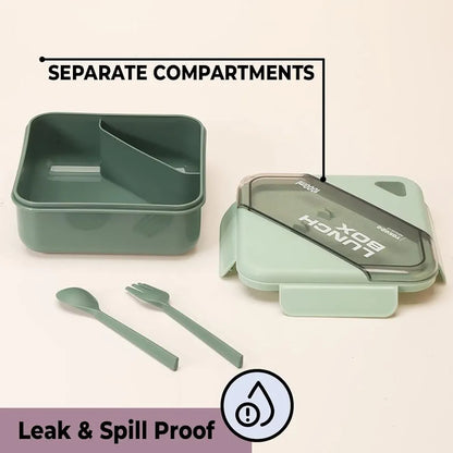 Lunch Box for Kids & Adults|Premium Food-Grade PP Plastic|Leakproof & Spill Proof|Dishwasher & Microwave Safe Lunch Box