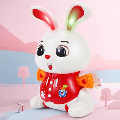 Elvaronix Musical Rabbit Toy for Kids – Battery Operated Dancing Bunny with 360° Rotating Flashing Lights & Sound, Musical Toy for Babies, Birthday Gift...