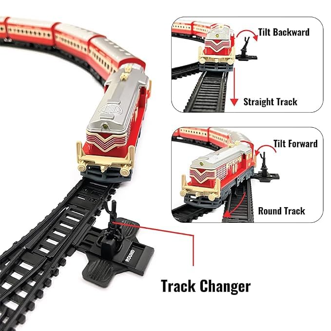 Sheel® Battery Operated Passenger Toy Train Set | | 24 Pcs Track, LED Light, High Speed Engine | Indian Railways Toy Train – Kids 3+ Years