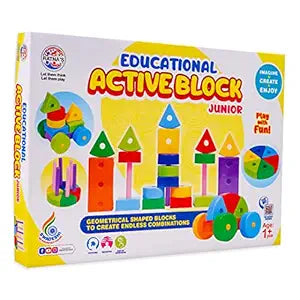 RATNA'S Building Block Toys for Kids.Age(2 to 6) Multicolour (Active Blocks Junior)