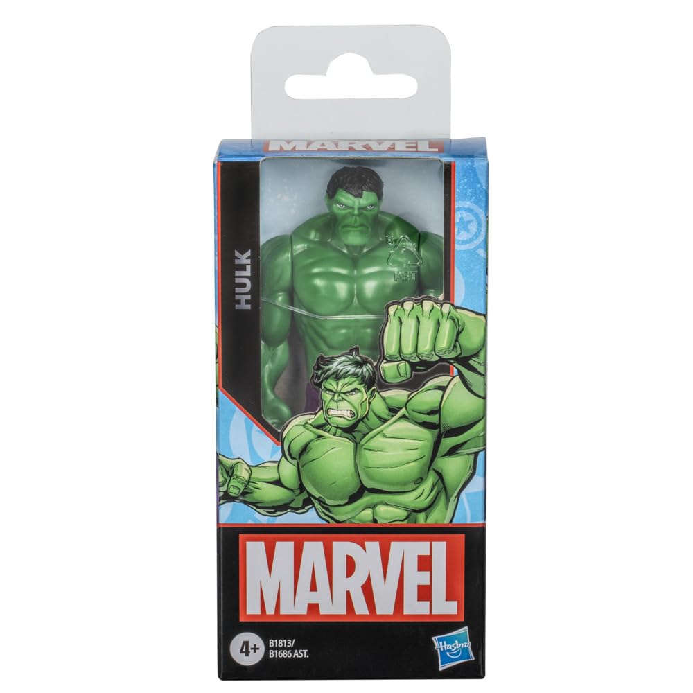 Marvel Hulk Action Figure, 6-Inch, Super Hero Toys and Figures for Kids Ages 4+