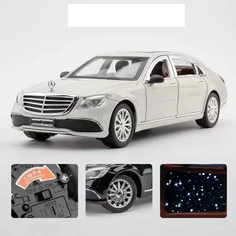 SR TOYS 1:24 Mercedees Beenz E300l E-Class Alloy Model Car Diecast Vehicle Toy for Kids with Sound Lights (White)
