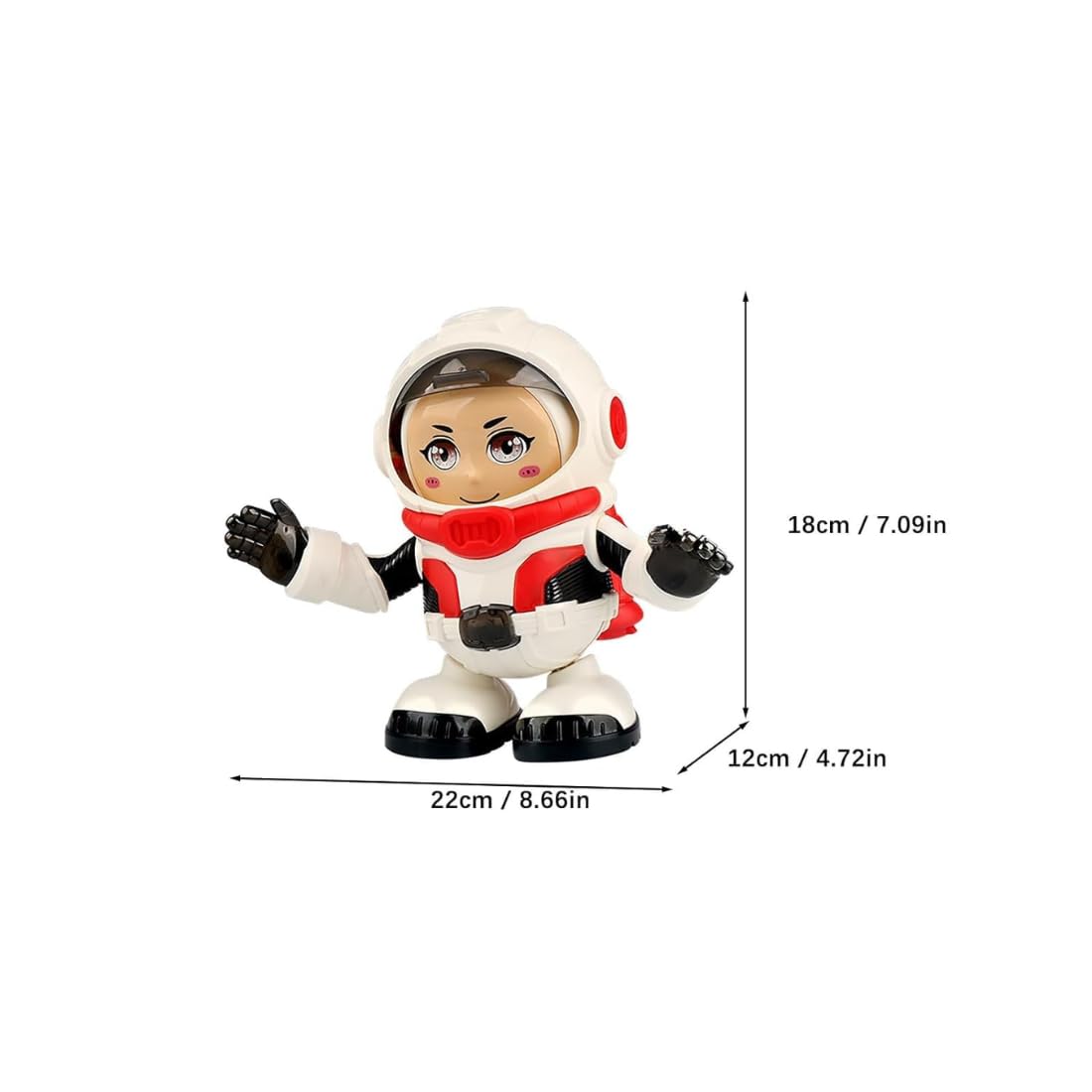 Dancing Astronaut Robot Toy for Kids with Music & Flashing LED Lights, Interactive Space Explorer Figure, Moving Dancing Robot Toy, Light Up Hands,...