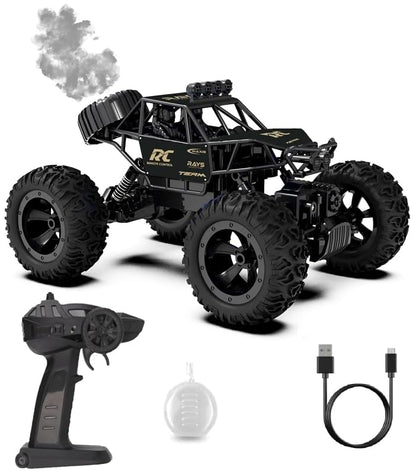 Royals hub Rock Crawler Car with Smoke Offroader Rc Car High Speed 5 Functions 1:16 RC Car with Smoke Fog Styled Climbing Monster Truck Rechargeable Remote...