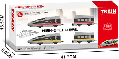 MIANQI Remote Control Train, High Speed Railway RC Bullet Train with 2.4GHz Controller, Rechargeable Battery Sound and Light, Indoor Toy Gift for Kids