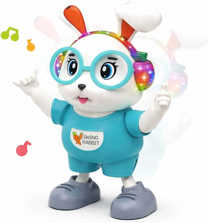 Fun Dancing Rabbit Toy with Lights & Music | Interactive Swing Rabbit with 5-Color Flashing Lights | Electric Dancing Musical Toy for Kids & Toddlers | Cute Moving Bunny Toy Gift