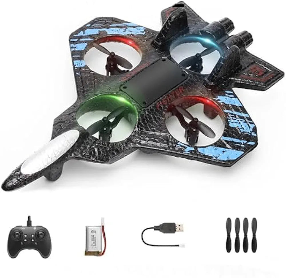 Airplane Fighter Jet Toy Plane, Remote Control, Light Effects, 360° Flip Stunts, Kids Toy