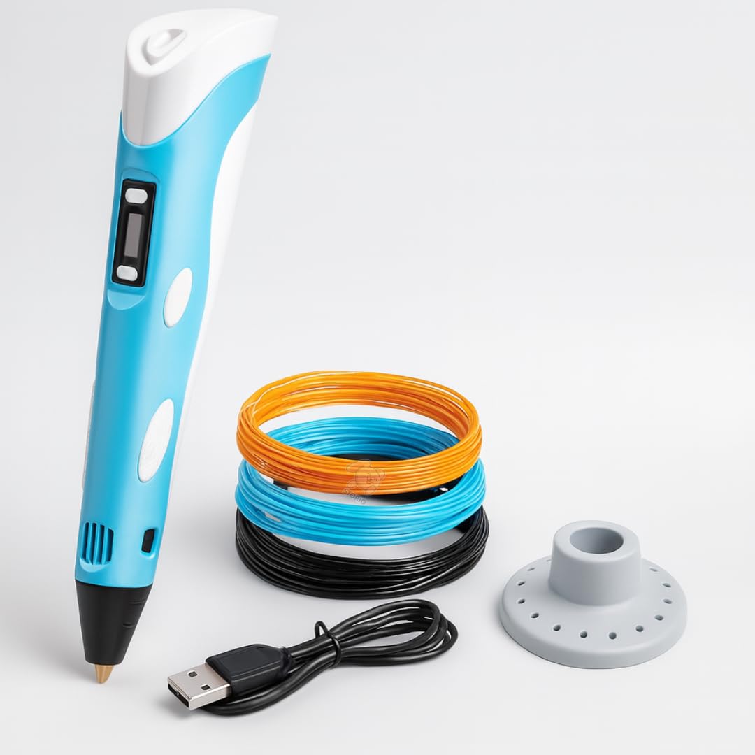 3D Pen with Adapter| 3D Pen for Kids| 3D Pen with 3 * 1.75MM PLA Filaments 10m Each