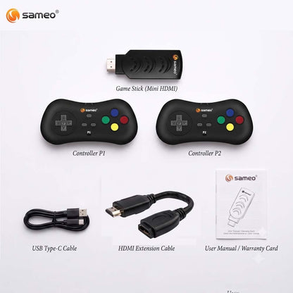 Sameo Micro Genius 2.0 8-Bit HDMI Gaming Console | 800 Built-in HD Games | Plug & Play TV Game Stick | 2 Wireless Controllers | HDMI Compatible | BIS...