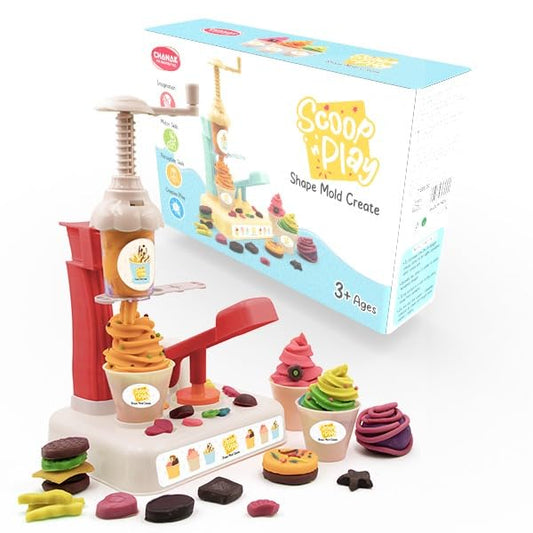 Scoop 'n' Play Clay Dough Ice Cream Maker Set for Kids, Safe Non-Toxic Dough Ice Cream Maker