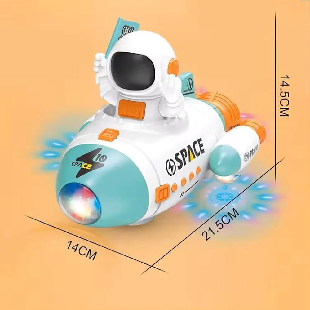 Space Rocket Car Robot with Colorful Lights, Music, All Direction Movement, Space Rocket Car Astronaut Model with Lights Music and Sound for Kids - Multicolor